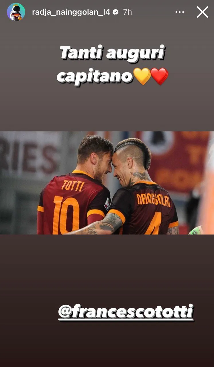 instagram nainggolan auguri totti