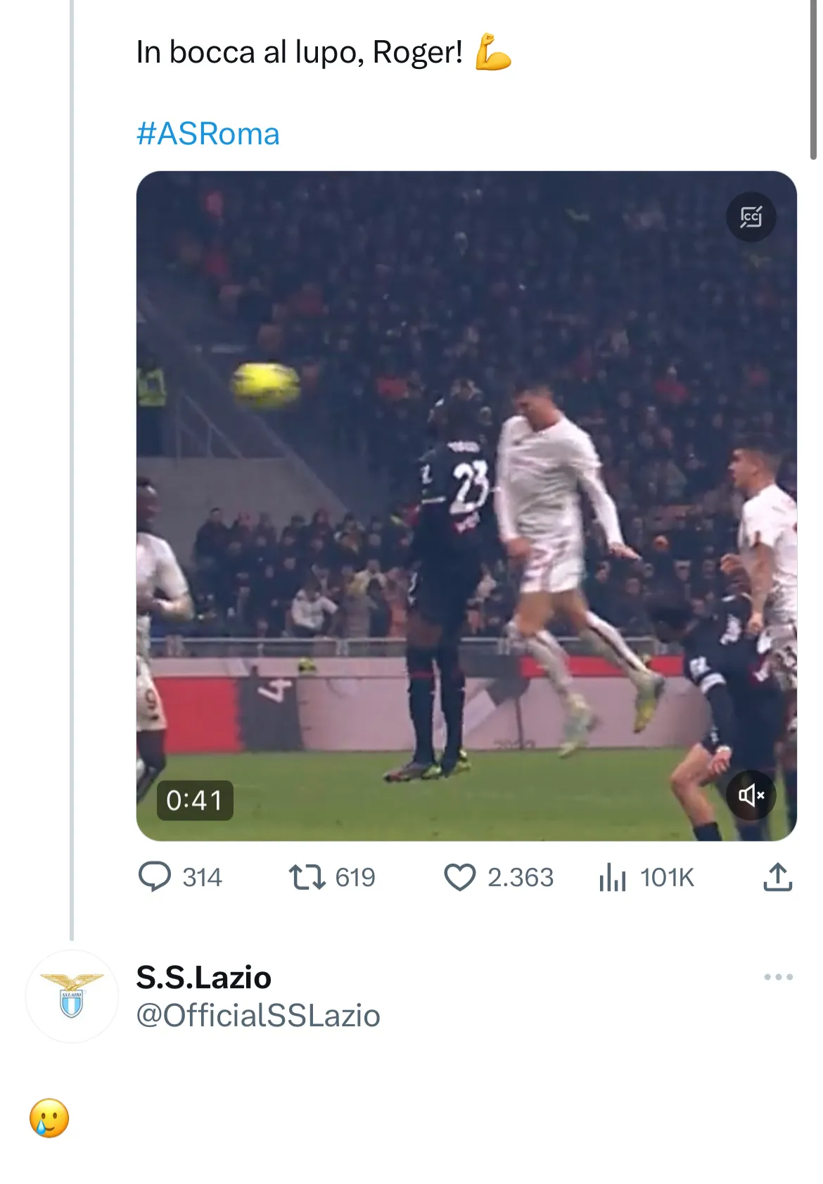lazio ironia post ibanez