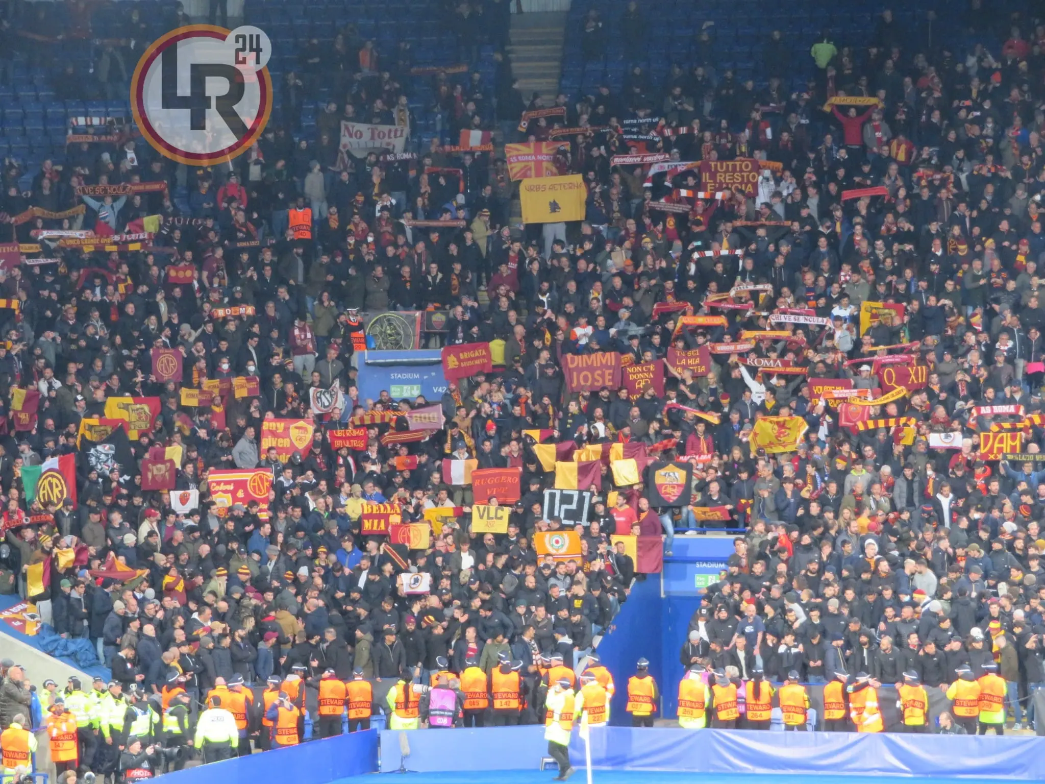 leicester roma tifosi settore ospiti