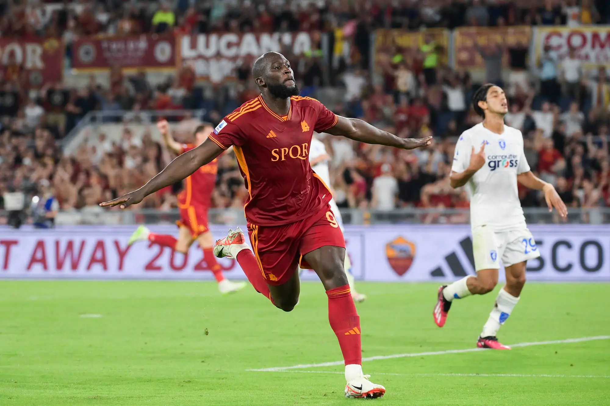 lukaku esultanza roma empoli