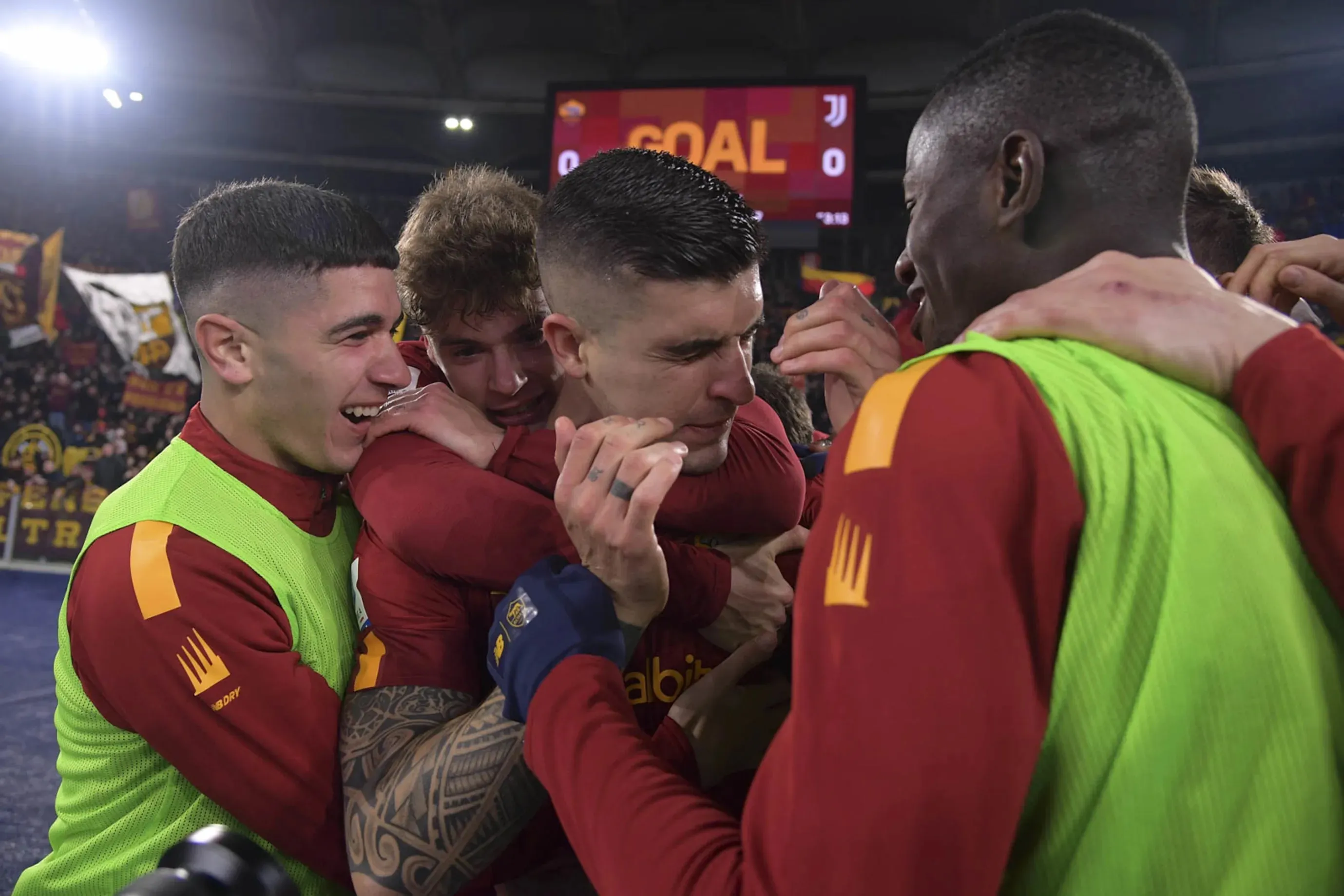 mancini e squadra roma juve gol