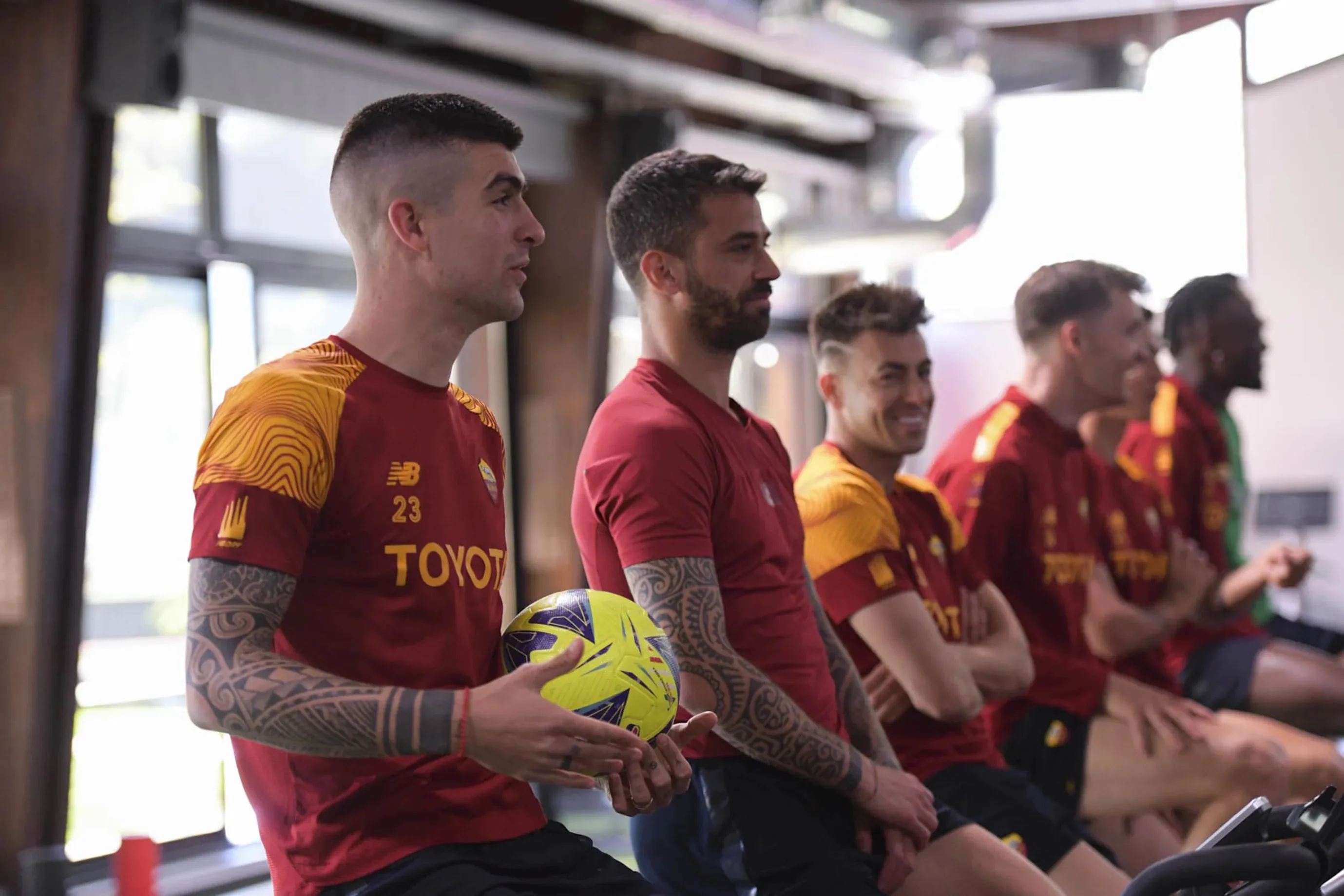 mancini spinazzola palestra trigoria