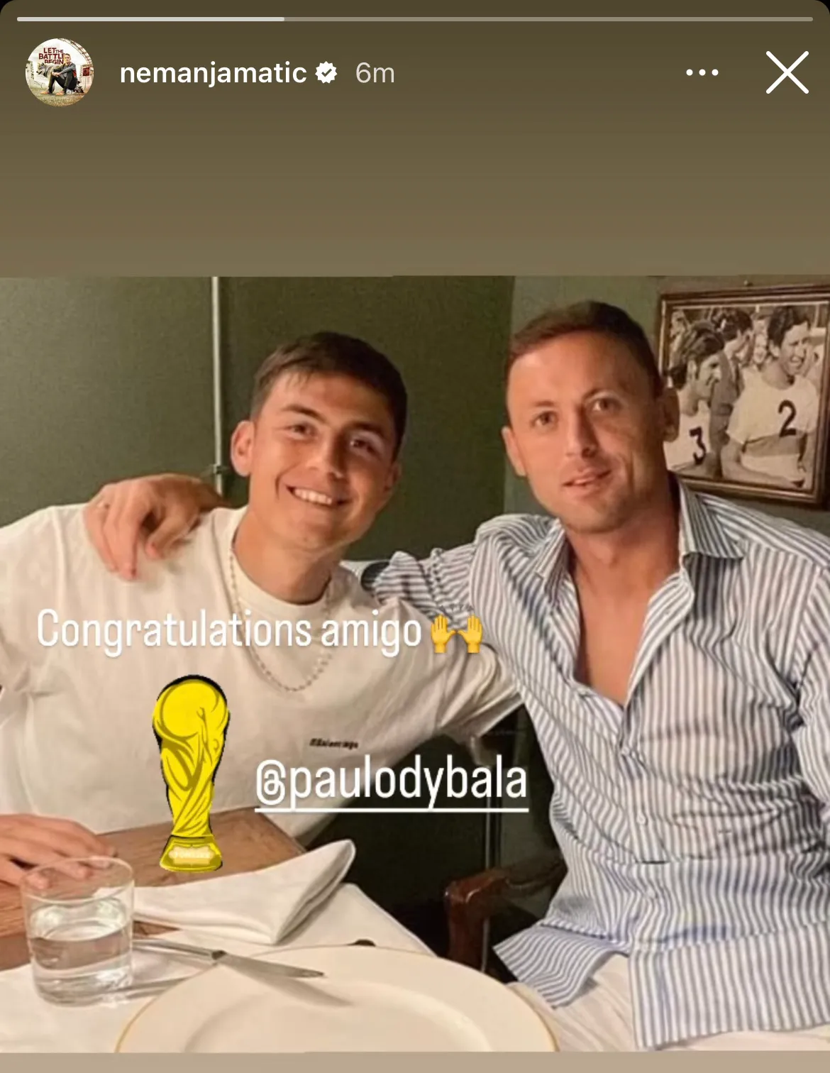 matic dybala messaggio ig