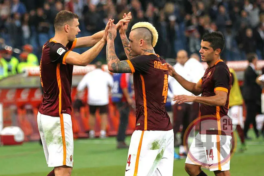 nainggolan dzeko falque cinque 5 roma lazio 081115