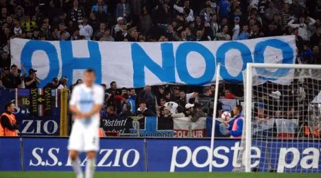 oh no striscione lazio