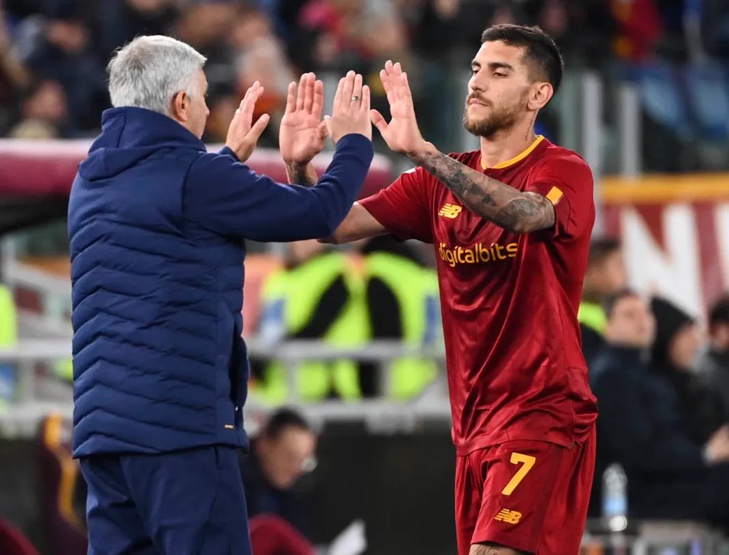 pellegrini e mourinho roma udinese