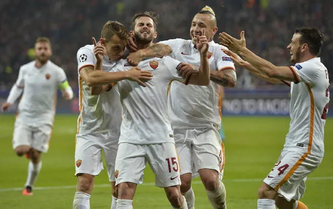 pjanic esultanza bayer roma