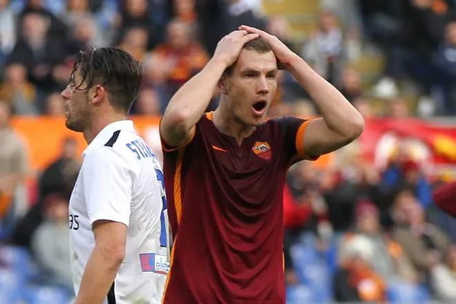 roma atalanta dzeko disperato