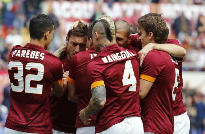 roma atalanta esultanza squadra