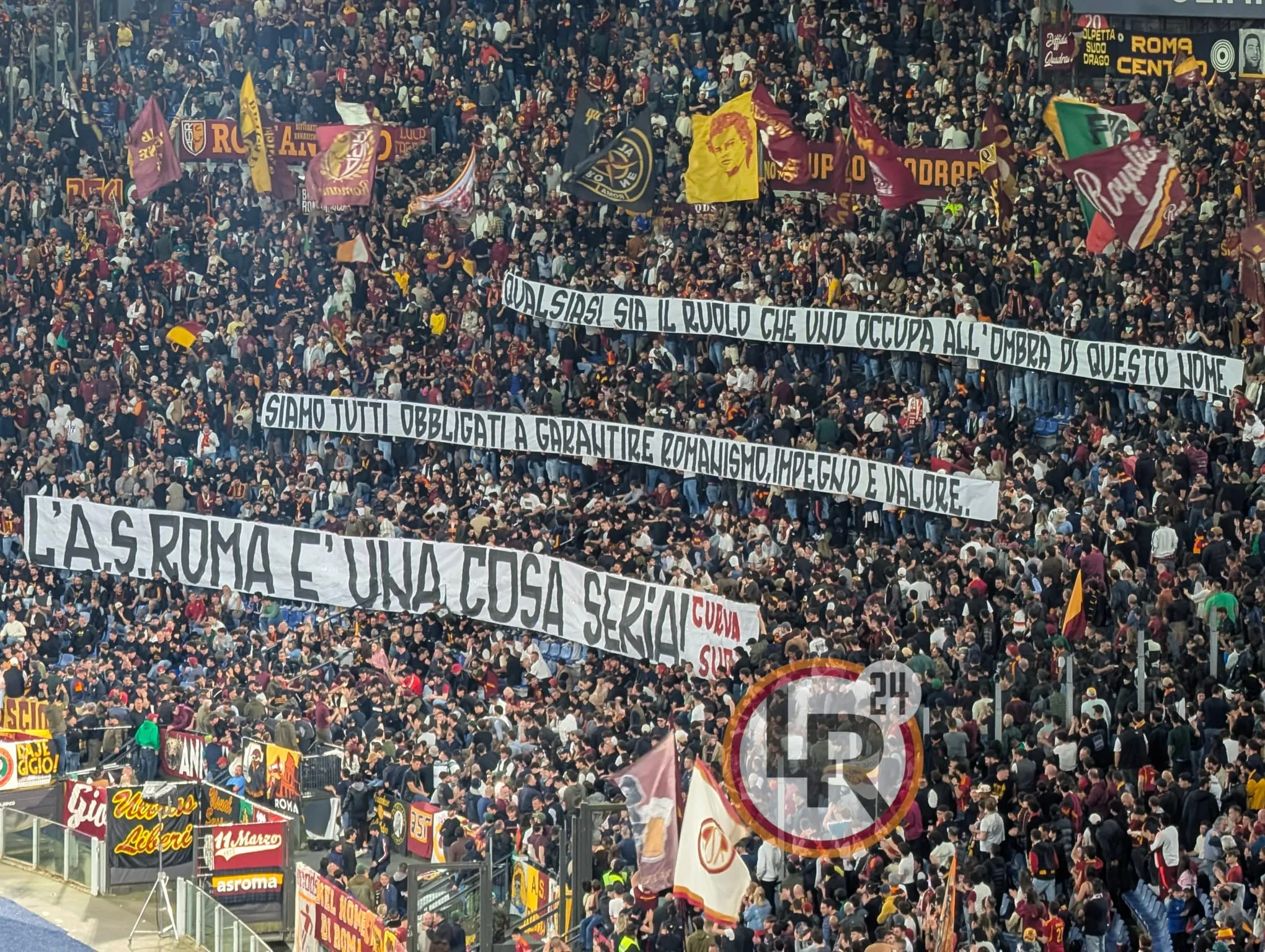 roma atalanta striscione curva sud