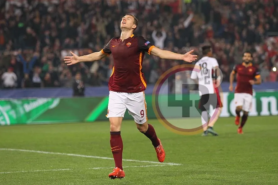 roma bayer leverkusen dzeko esultanza1