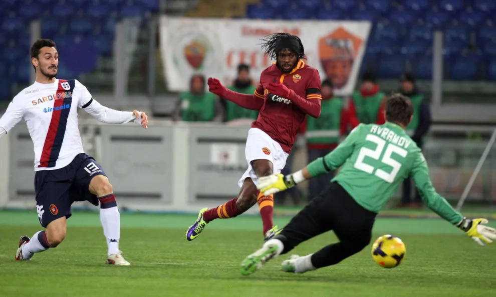 roma cagliari 0 0 gervinho tira in porta