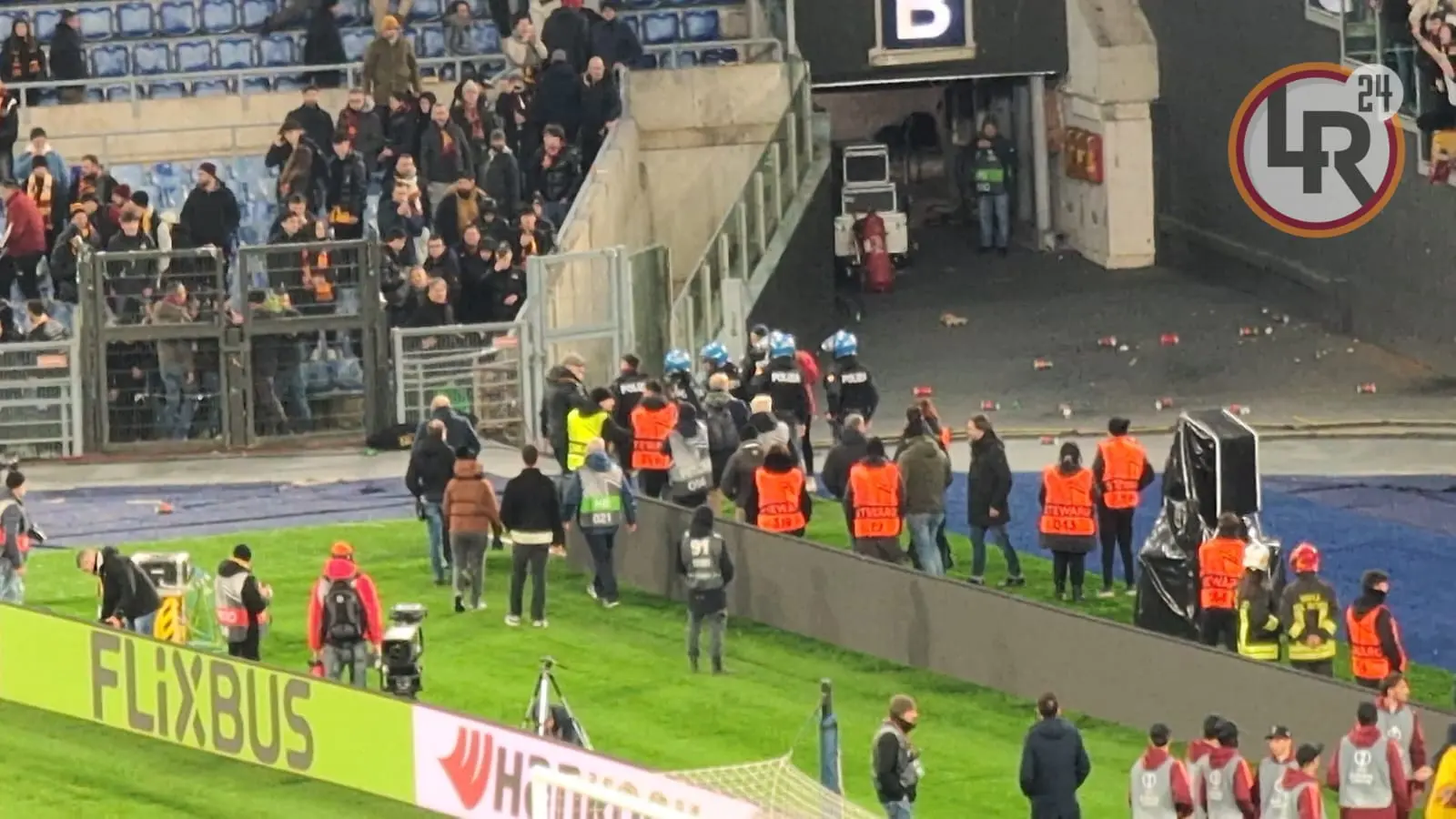 roma eintracht francoforte invasione polizia