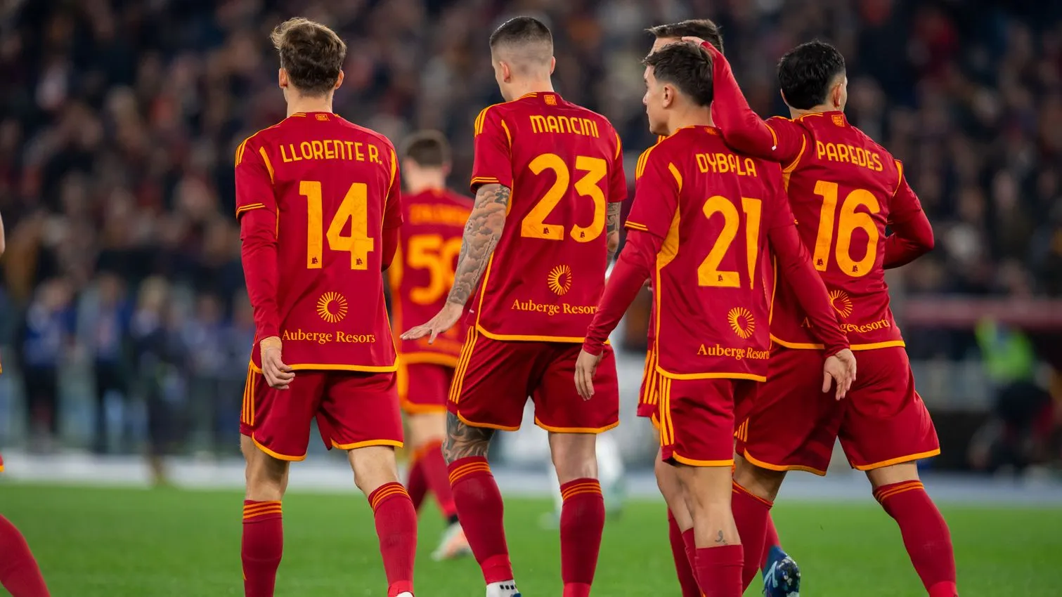 roma fiorentina esultanza squadra 2