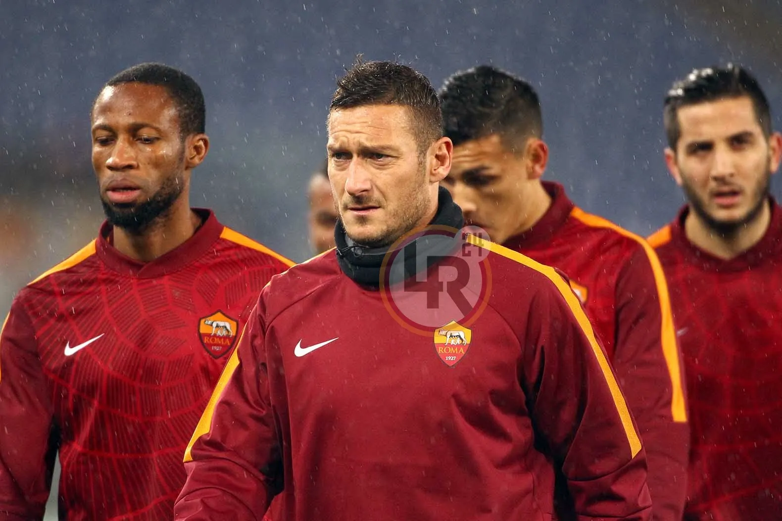 roma fiorentina totti riscaldamento