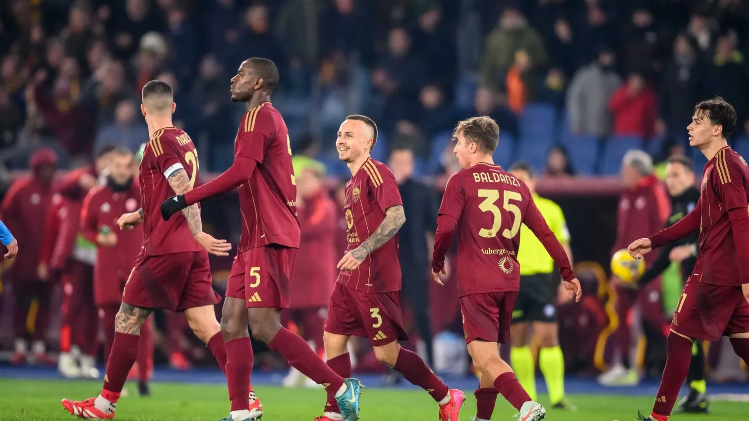 roma napoli esultanza squadra