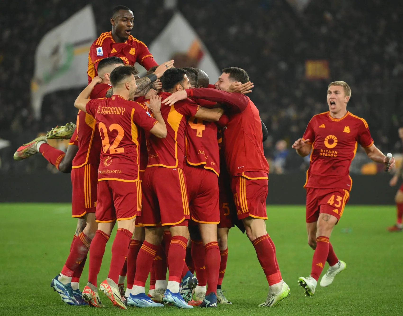 roma napoli esultanza squadra