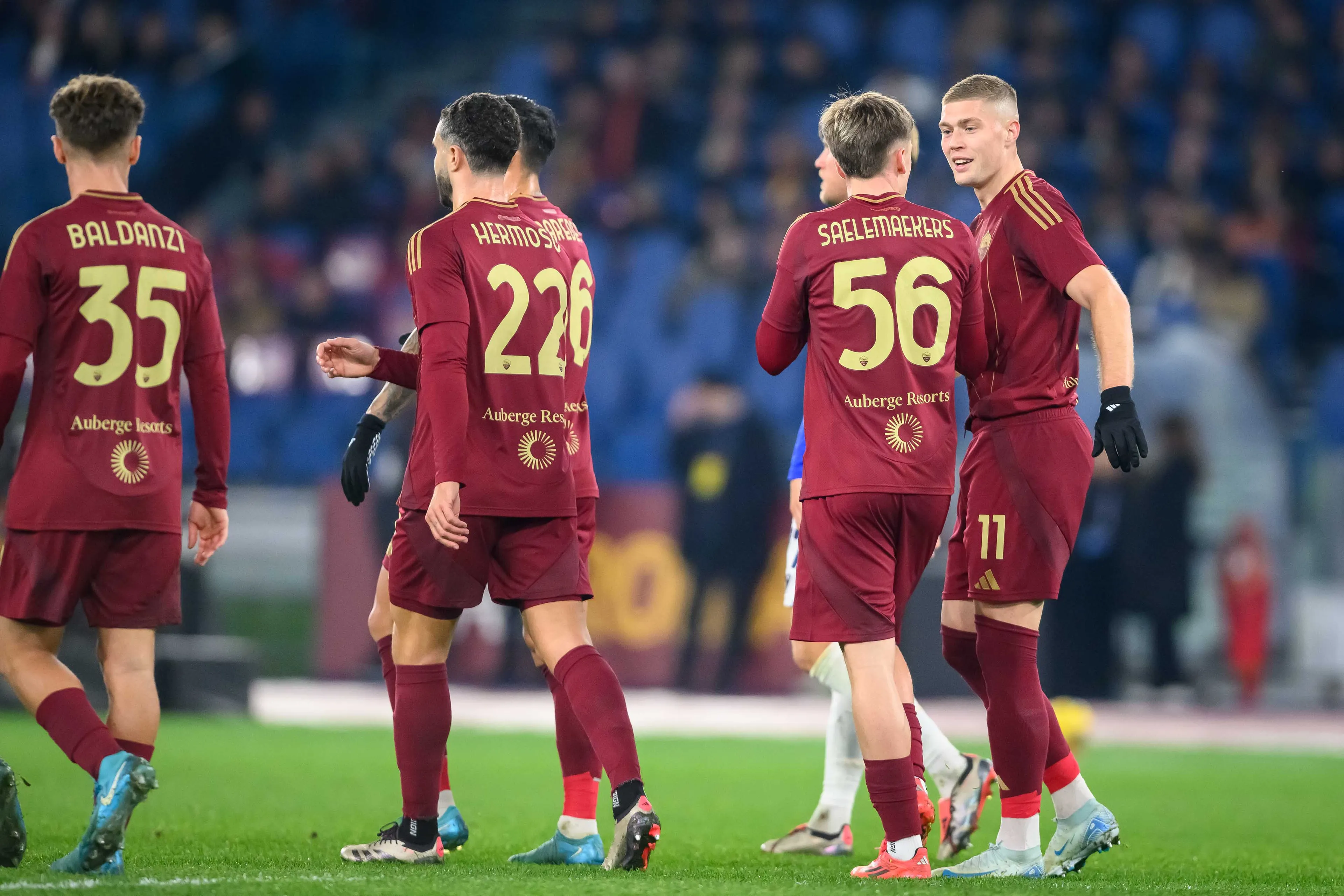 roma samp coppa italia esultanza