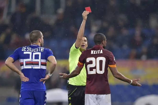 roma sampdoria keita espulsione