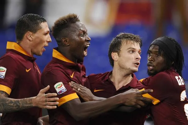 roma sassuolo esultanza 2