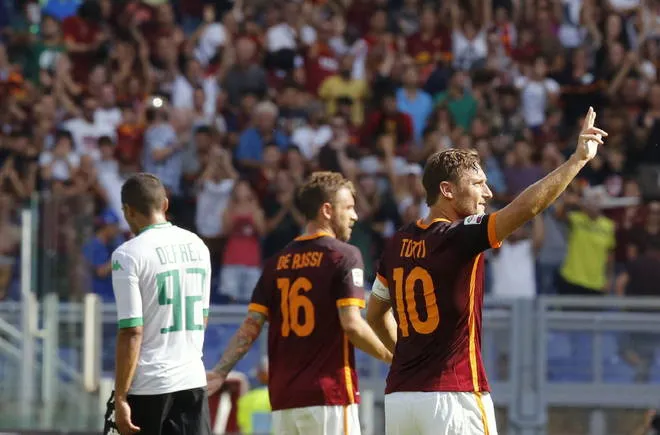 roma sassuolo totti 300 de rossi