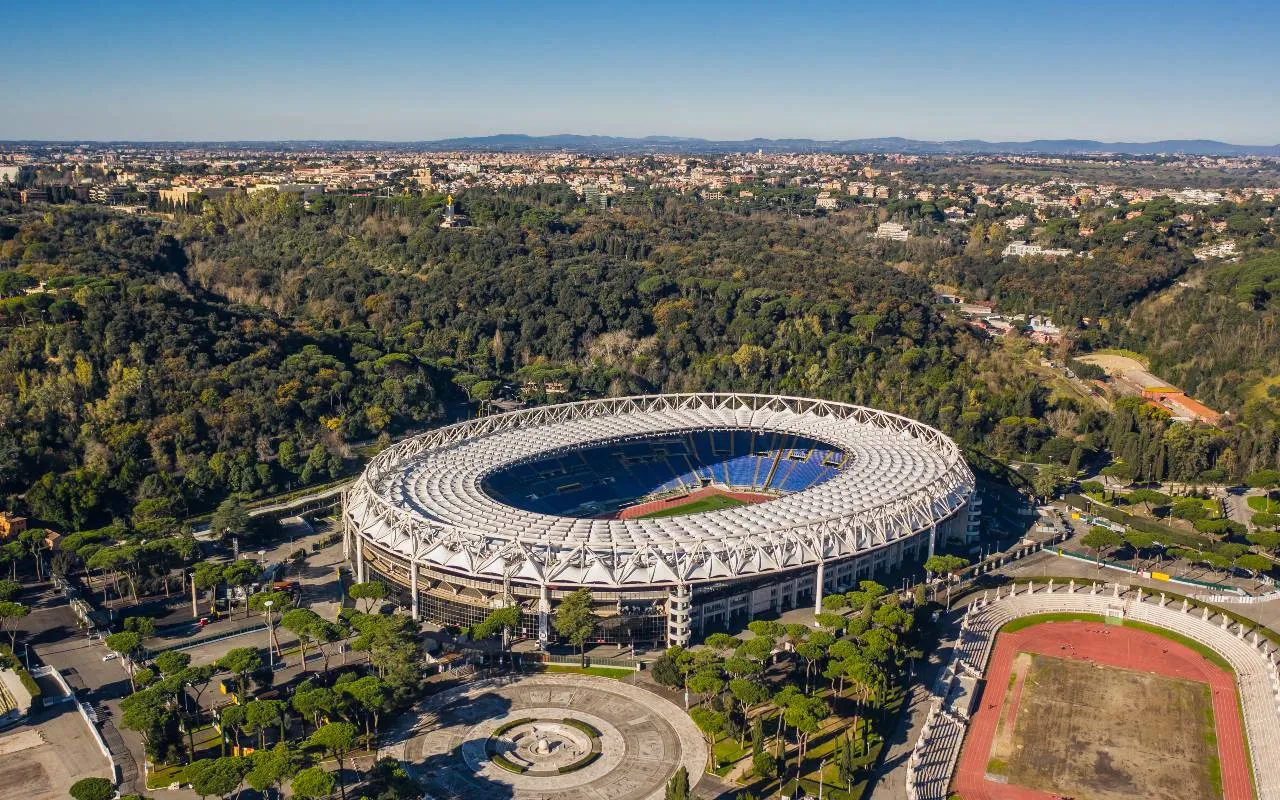 roma stadio olimpico veduta aerea