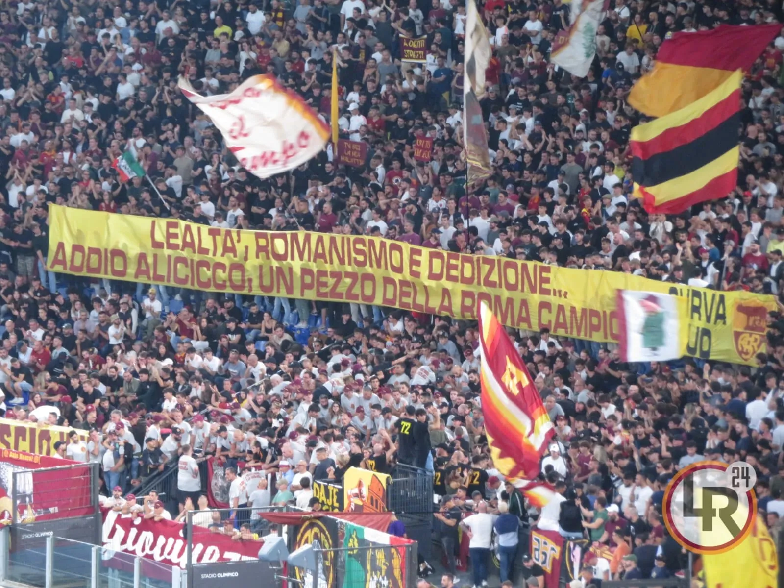 roma udinese striscione alicicco