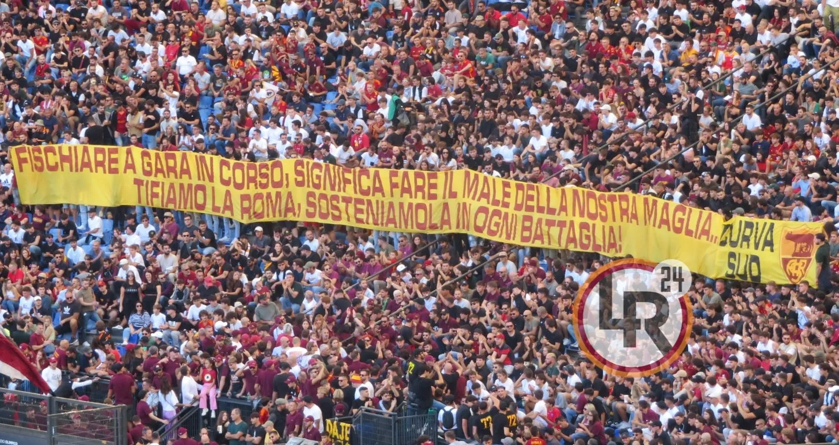 roma venezia striscione curva sud