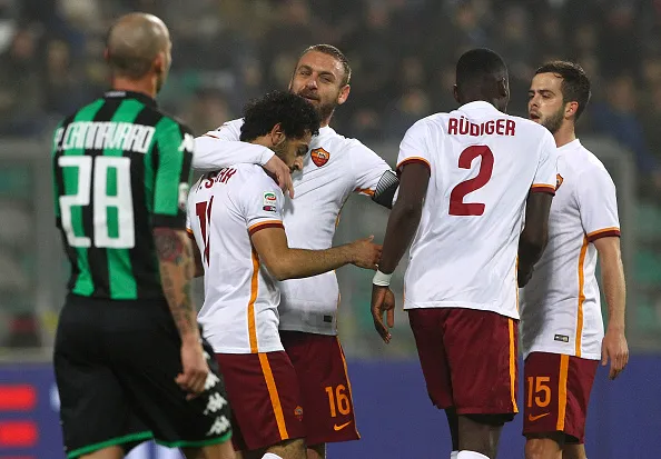 salah abbracciato de rossi sassuolo roma