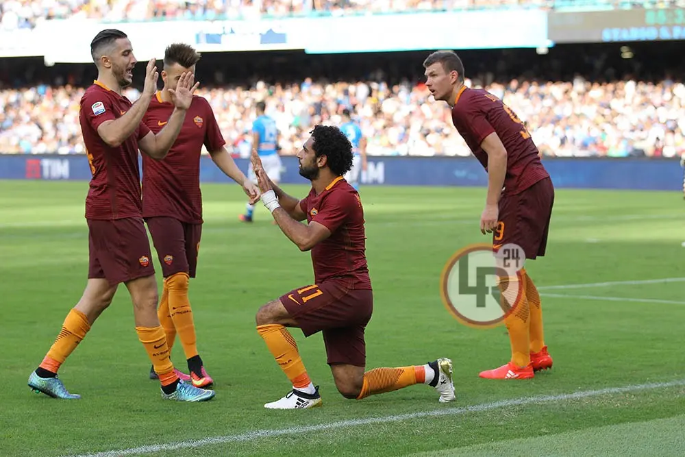 salah esulta con dzeko el shaarawy manolas lr24