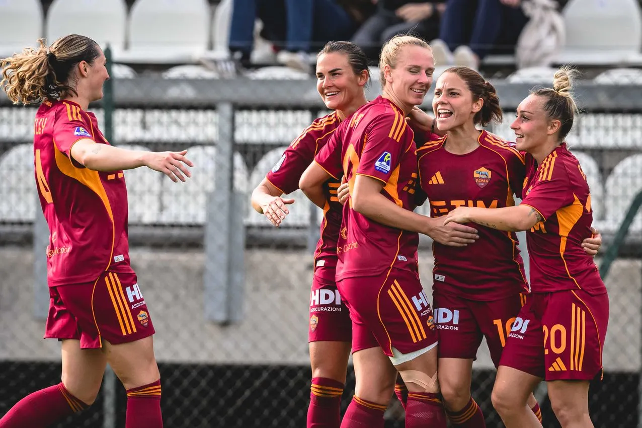 serie a femminile roma inter squadra esultanza 1