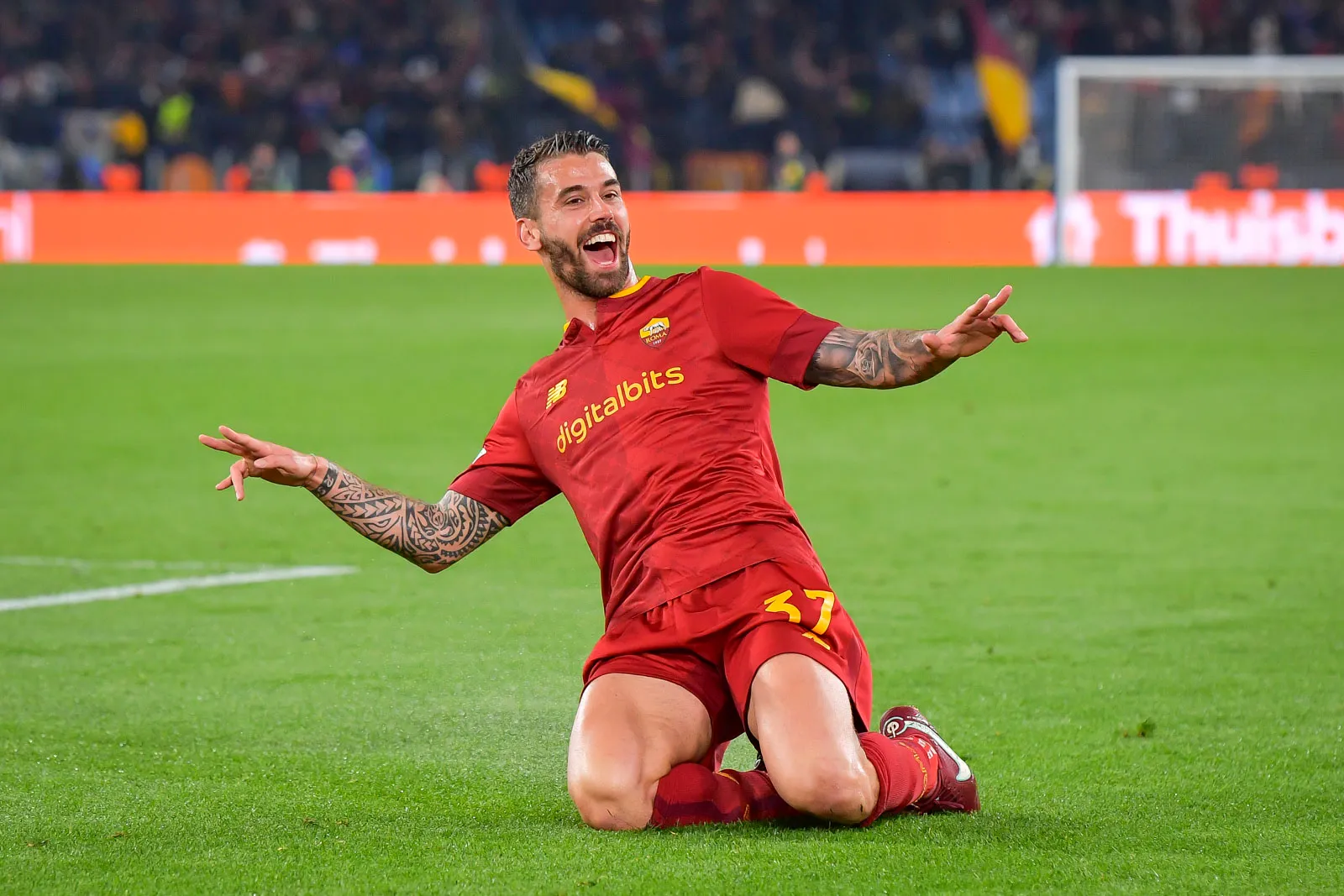 spinazzola esultanza roma feyenoord