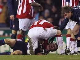 stoke v arsenal aaron ramsey broken leg 2425199