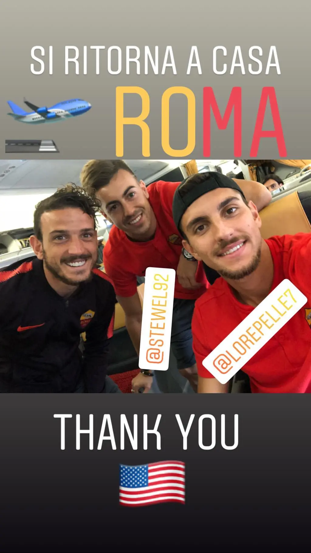 storia instagram florenzi di ritorno a roma dagli usa