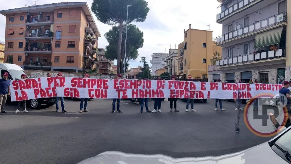 striscione funerali esperia