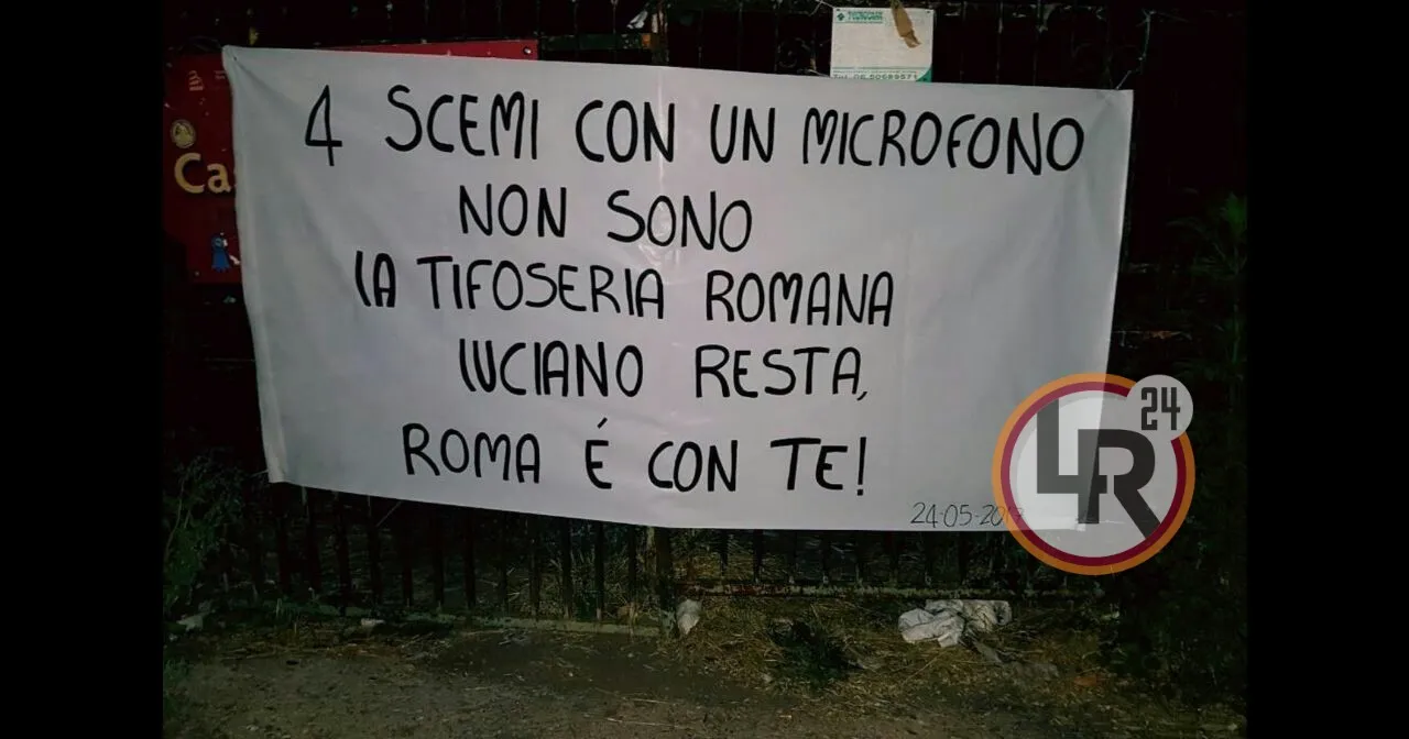 striscione per spalletti trigoria