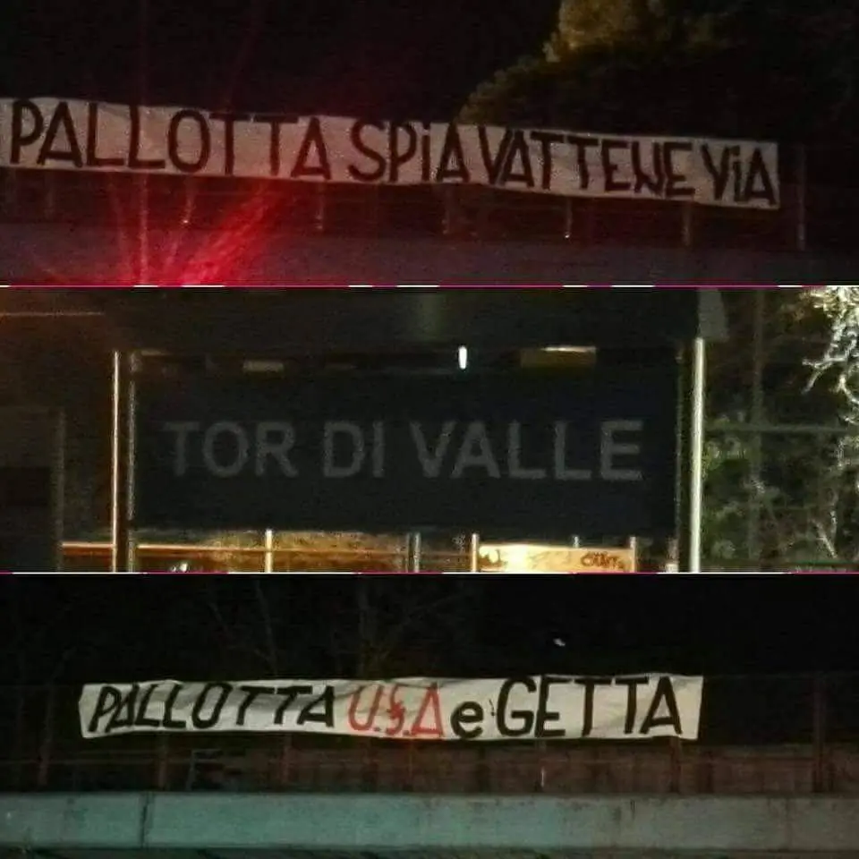 striscioni pallotta tor di valle
