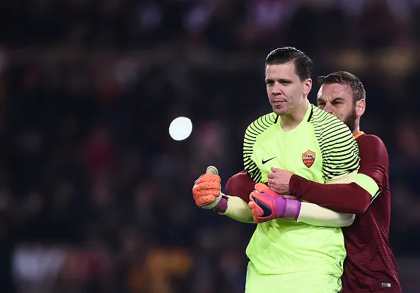 szczesny abbracciato de rossi roma milan