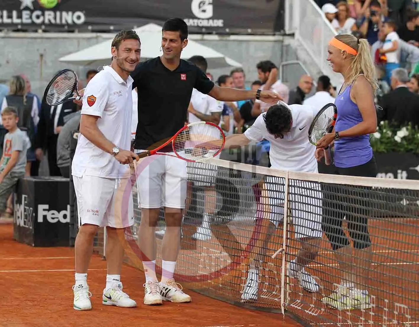 tennis with stars djokovic totti wozniacki florenzi inchino foto gino