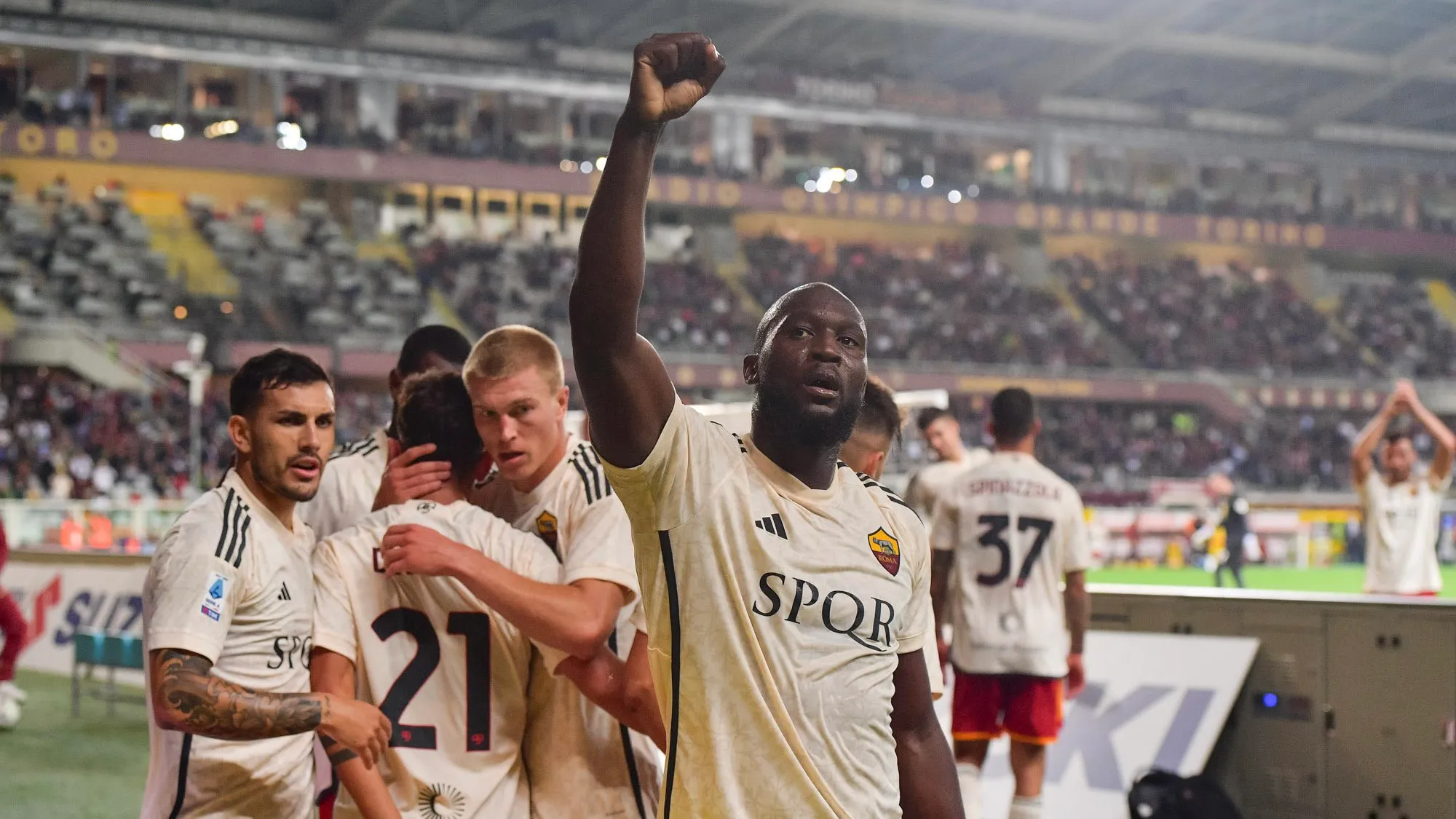 torino roma lukaku esultanza squadra 1