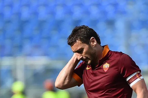 totti affranto roma atalanta 10042015