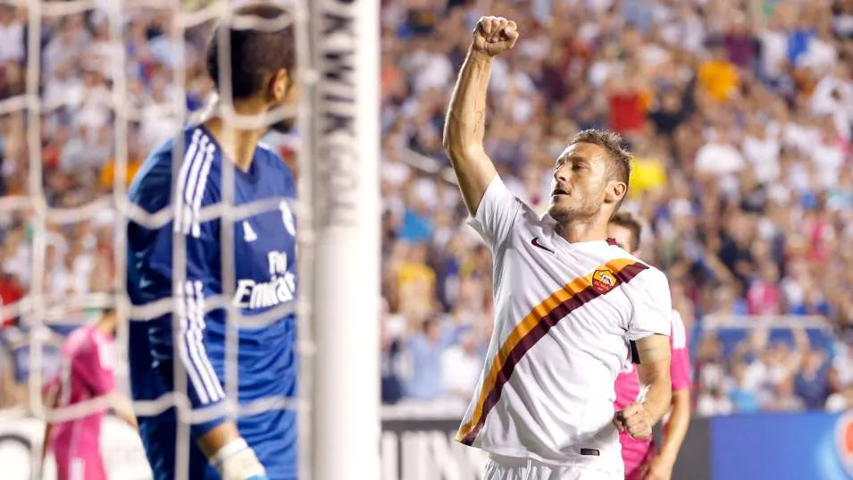 totti esultanza real madrid roma
