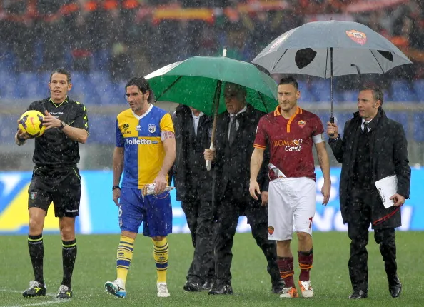 totti lucarelli de marco sopralluogo roma parma