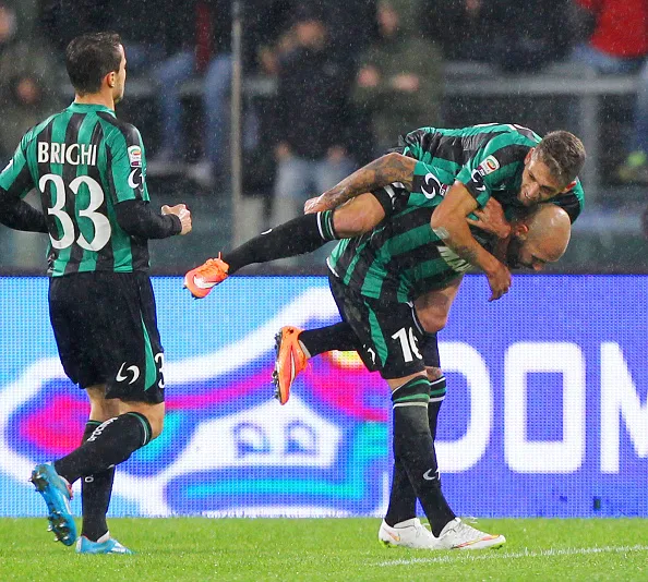 zaza festeggiato da berardi roma sassuolo 06122014