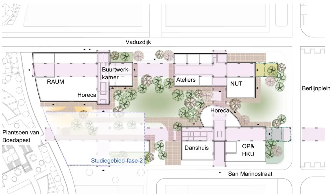 plattegrond schetsontwerp cultuurcluster berlijnplein