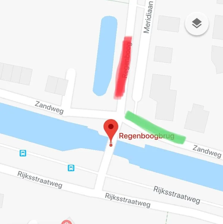 aanrijding regenboogbrug