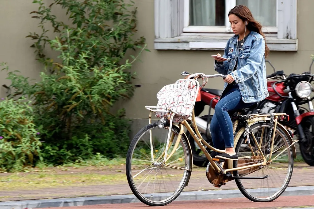 appen op de fiets