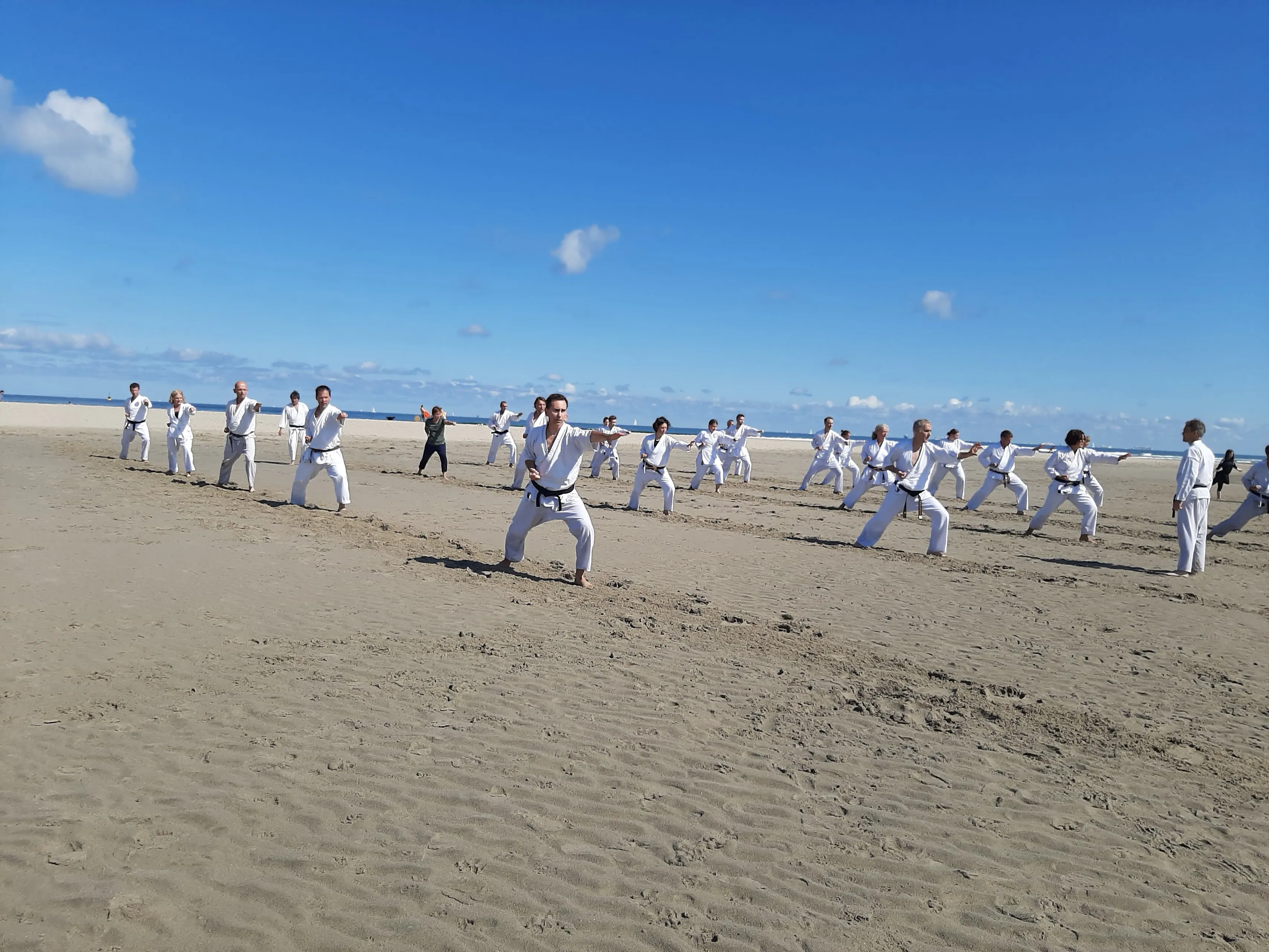trainen op het strand