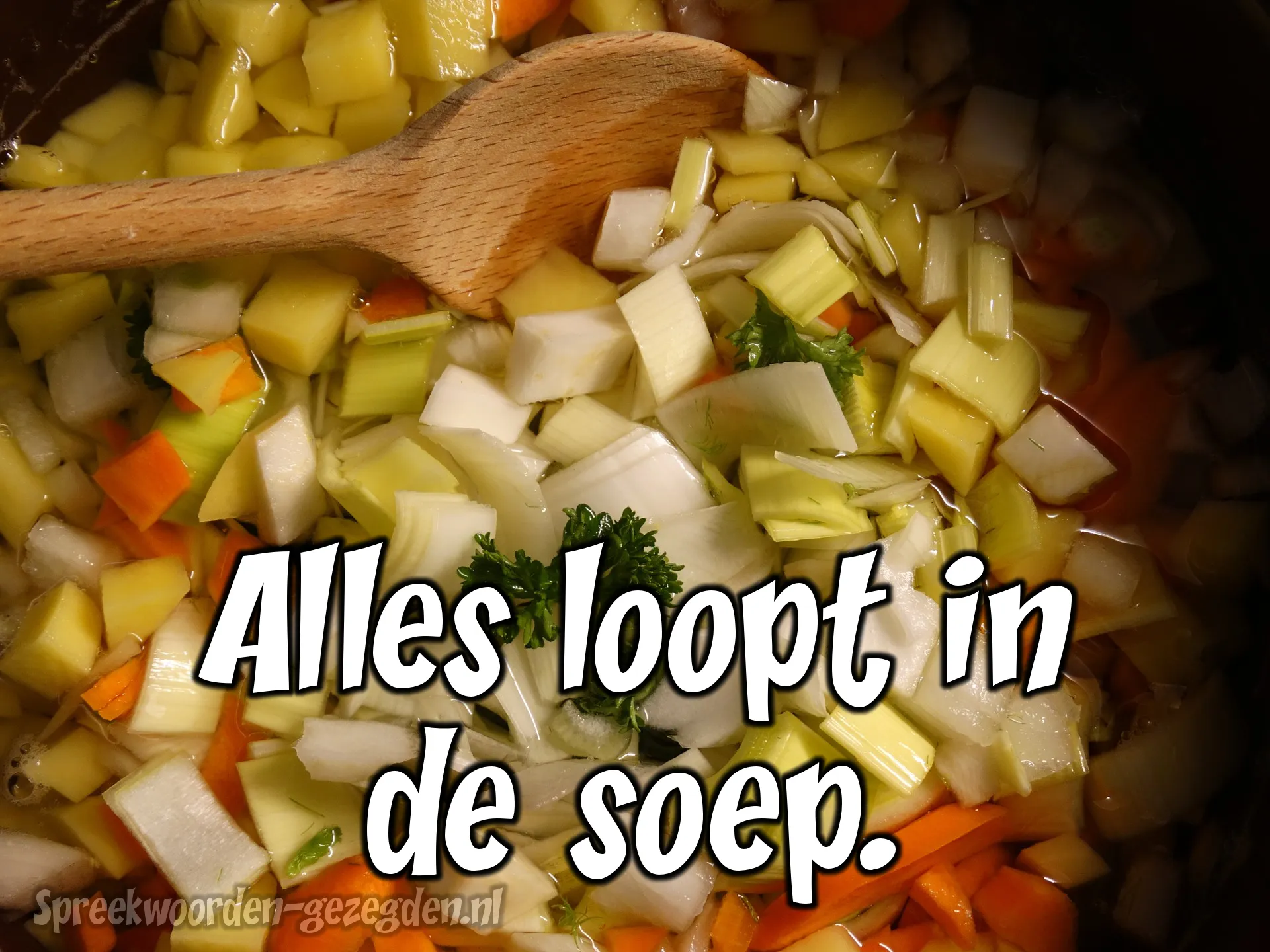 alles loopt in de soep