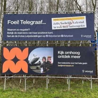 citymarketing campagne we love lelystad billboard